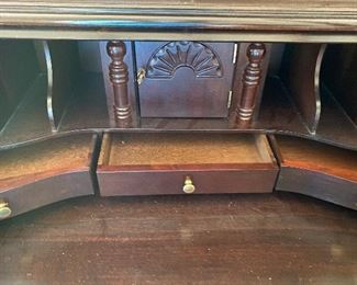 Vasper Reproduction of an Antique Mahogany Secretary Desk/Hutch