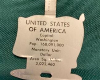 9. Back of the United Nations Flags. Printed with Country Capital, Monetary Unit,Area Sq Miles. Each flag is 1.5 in size not including the tab.