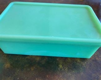 43. Vintage Jadite  MCK Refrigerator  Covered Dish $35