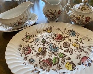 54. Vintage Johnson Bros Platter, Gravy Boat/Under Plate, Creamer Sugar ALL $15