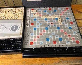 129. Vintage 1948 Scrabble Board Game, Tiles, Score Pegs, 4 Racks,Original Box $20