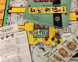 132. Vintage 1949 Clue. John Waddington LTD Metal Game Pieces, Cards, Instructions, Original Box. $20