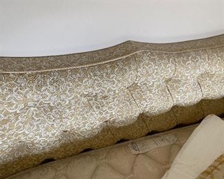 146. Mid Century King Size Tufted Gold White Head Board 78 Inches . $50