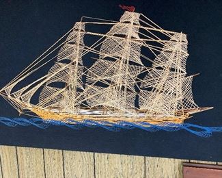 138. Mid Century String Art 43x28 $35