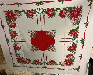 281. Vintage Printed Christmas Table Cloth  $15