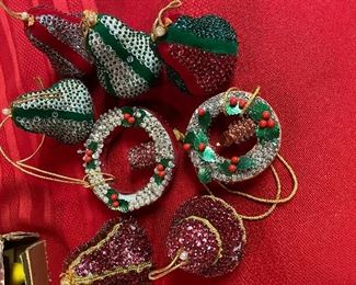 273. Vintage Sequin 8 Ornaments $15