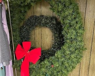 310. HUGE lighted Christmas Wreath $15. Smaller Lighted Christmas Wreath $6