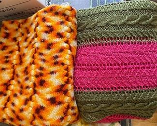 248. Afghan Gold Brown $15, Green Pink $15