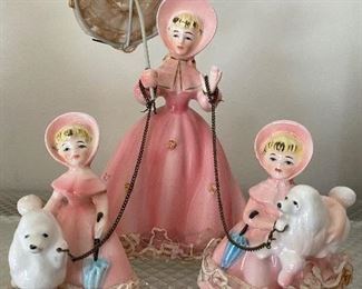 214. Vintage Lady, Daughters Poodles $10