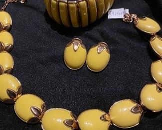 164. Vintage Trifari Bolero Set.  Clip Earrings, Necklace, Bracelet  $ 40