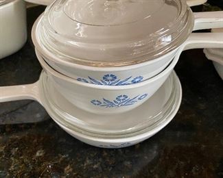 38. Corning Ware Blue Cornflower 6.5 Sauce Pan/Lids ALL for $8