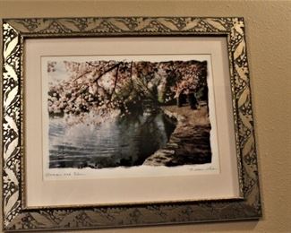 Beautiful cherry blossom wall art is part of a two picture set.