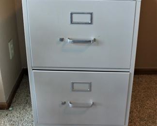 Two drawer locking file cabinet is in excellent condition.