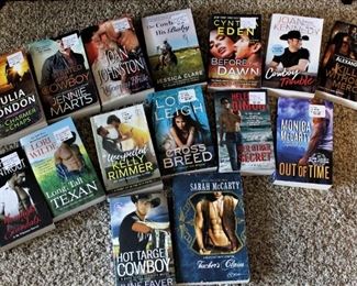 Just a smattering of the many romance novels to choose from.
