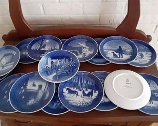 17 Royal Copenhagen Christmas Plates .16 are between 1970 - early 1990's. $5 each or  1968 plate $10. $50 all.  This is a great deal!