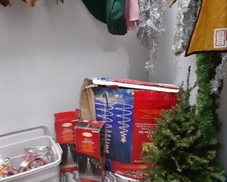 HR Christmas - $25 7' Chrustmas Tree and Stand Yard tree lights $10 each small tree $10