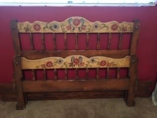 Rare vintage Monterey Ranch full size bedroom set (head/footboard), vanity with  bench, large chest of drawers.  Original owners.  Circa 1950's