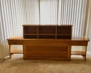 Rare vintage A. Brandt Ranch Oak full size bedroom set, headboard, large dresser w/mirror, small dresser.  Very heavy and solid.  We have used the headboard for our king mattress.  Original owner. circa 1950's