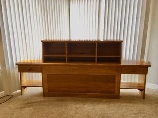 Rare vintage A. Brandt Ranch Oak full size bedroom set, headboard, large dresser w/mirror, small dresser.  Very heavy and solid.  We have used the headboard for our king mattress.  Original owner. circa 1950's