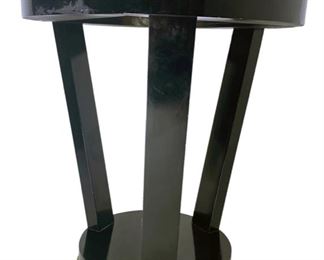 Continental Lacquered Black Table with Gold Accents $95