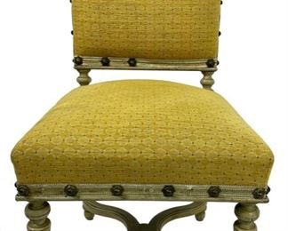 PAIR UPHOLSTERED PAINTED SIDE CHAIRS $65