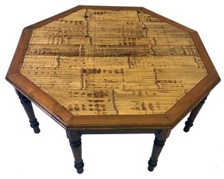 OCTANGLE BRITISH COLONIAL STYLE SPLIT BAMBOO TOP COFFEE TABLE $145