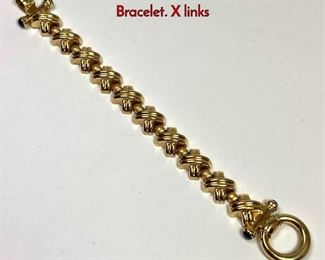 Lot 1003 14K Gold Contemporary Designer Ladies Bracelet. X links