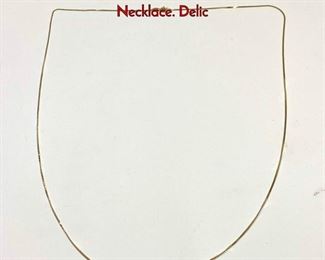 Lot 1011 Thin fine Italian 14K Yellow Gold Chain Necklace. Delic