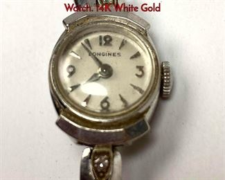 Lot 1014 Ladies LONGINES 14K Gold Vintage Watch. 14K White Gold 