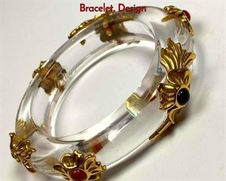 Lot 1017 INNA CYTRINE Paris Clear Lucite Bangle Bracelet. Design