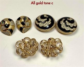 Lot 1029 3 pr SWAROVSKI Crystal Enamel Earrings. All gold tone c