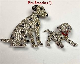 Lot 1031 2pc SWAROVSKI Crystal Dog Dalmatian Pins Brooches. 1. 