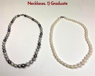 Lot 1042 2pc HONORA Freshwater Pearl bead Necklaces. 1 Graduate
