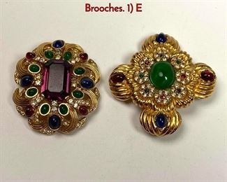 Lot 1044 2pc CINER Designer Costume Jewelry Pins. Brooches. 1 E
