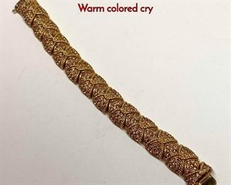 Lot 1049 CINER Vintage Rose Gold Tone Bracelet. Warm colored cry