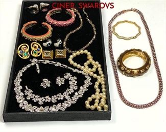 Lot 1053 18pc Designer Costume jewelry. Including CINER, SWAROVS