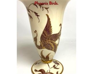 Lot 1073 ROSENTHAL Flared Vase Decorated with Phoenix Birds.
