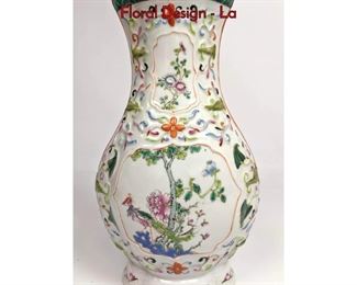 Lot 1078 Antique Hand Painted Chinese Vase w Floral Design  La