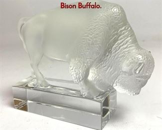 Lot 1082 LALIQUE France Crystal Sculpture of a Bison Buffalo.