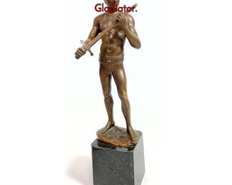 Lot 1094 MORET Antique Bronze Sculpture of Gladiator. 