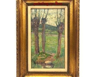 Lot 1104 Hippolyte Petitjean Oil on Board. Small painting on Boa