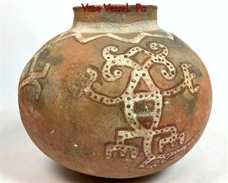 Lot 1106 South American Gourd Shaped Terracotta Vase Vessel. Pa