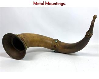 Lot 1107 Large Jewel Decorated Horn Flask with Metal Mountings.