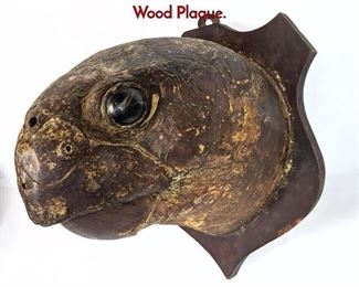 Lot 1113 Antique taxidermy Turtle Head Mounted on Wood Plaque. 