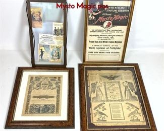 Lot 1124 4pcs Antique Ephemera. Antique Fraktur, Mysto Magic pos
