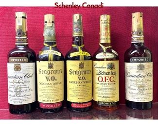 Lot 1138 5 Pc Canadian Club 1978, Seagrams 1968, Schenley Canadi