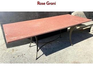 Lot 1144 Granite and Steel Dining Table. Large thick Rose Grani