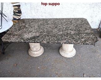 Lot 1162 Granite Top Patio Dining Table. Nice granite top suppo