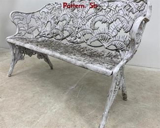 Lot 1167 Antique Iron Garden Bench. Fern Decorated Pattern. Sh