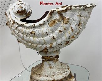 Lot 1169 Rare Stunning Cast Iron Nautalis Shell Urn Planter. Ant